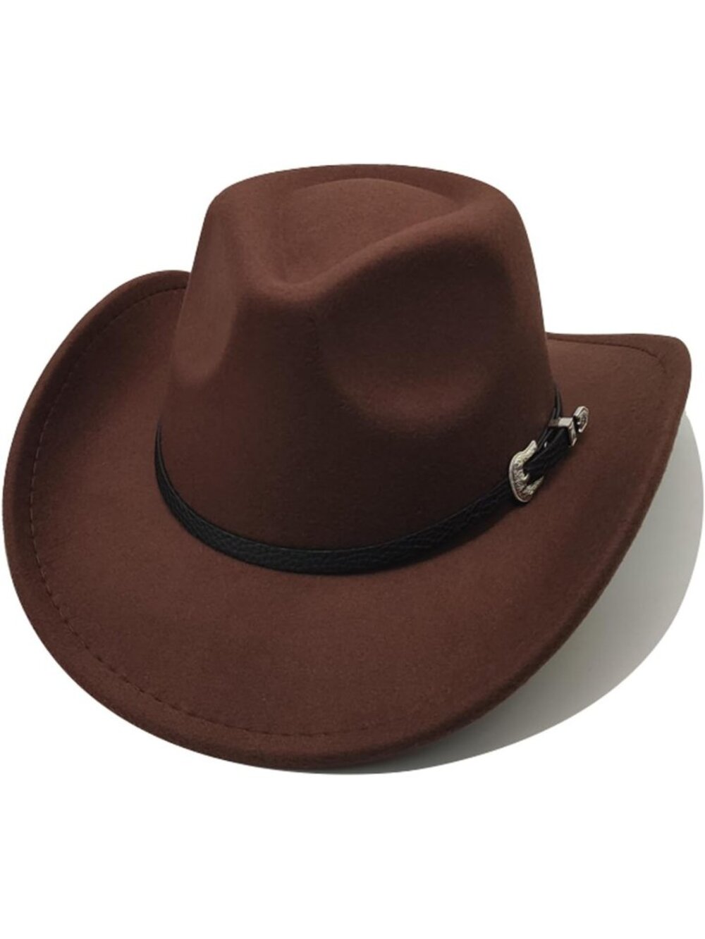 Women's Black#1 Western Cowgirl Hats Felt Fedora Hat Chapeau Halloween Costume